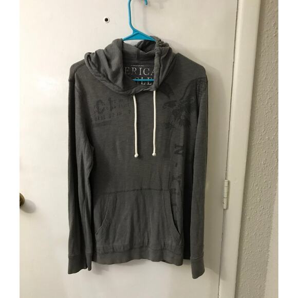 American Eagle Outfitters Gray Men's Hoodie M Casual Streetwear Minimalist - Picture 3 of 12